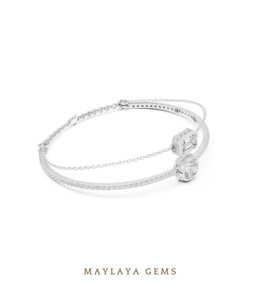 Maylaya Gems lab-grown diamond bracelet in white gold