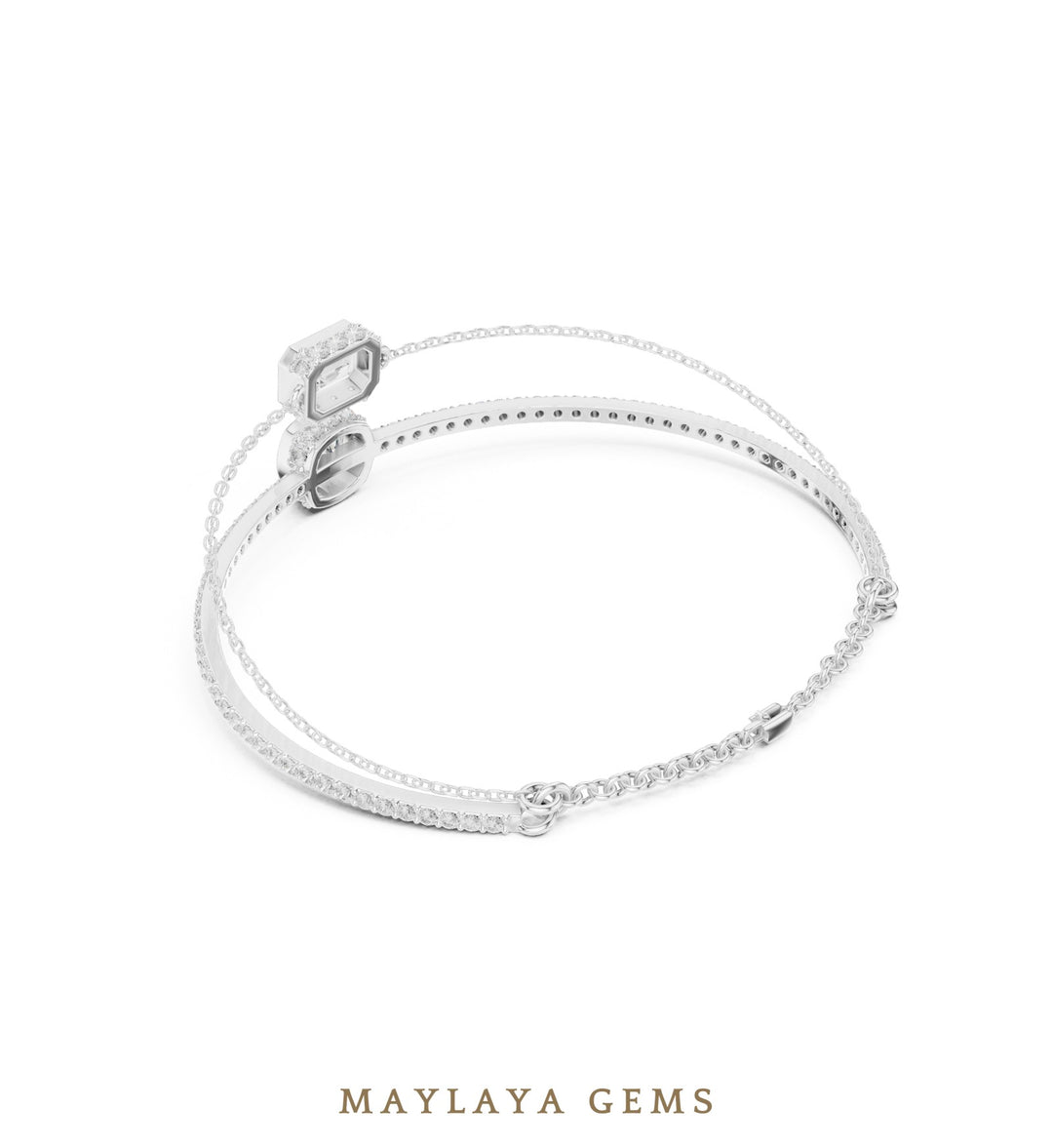 Maylaya Gems lab-grown diamond bracelet in white gold