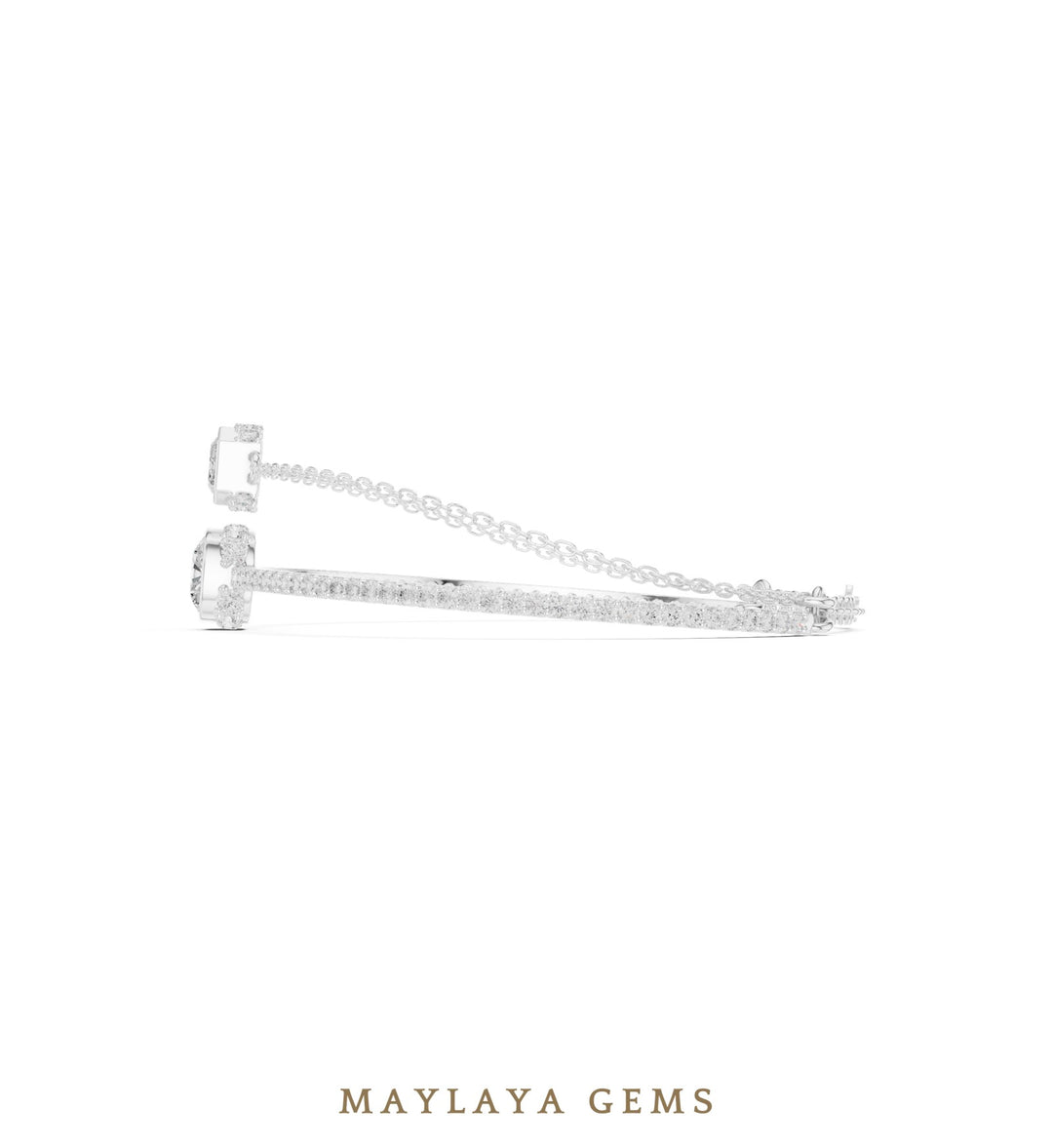 Maylaya Gems lab-grown diamond bracelet in white gold