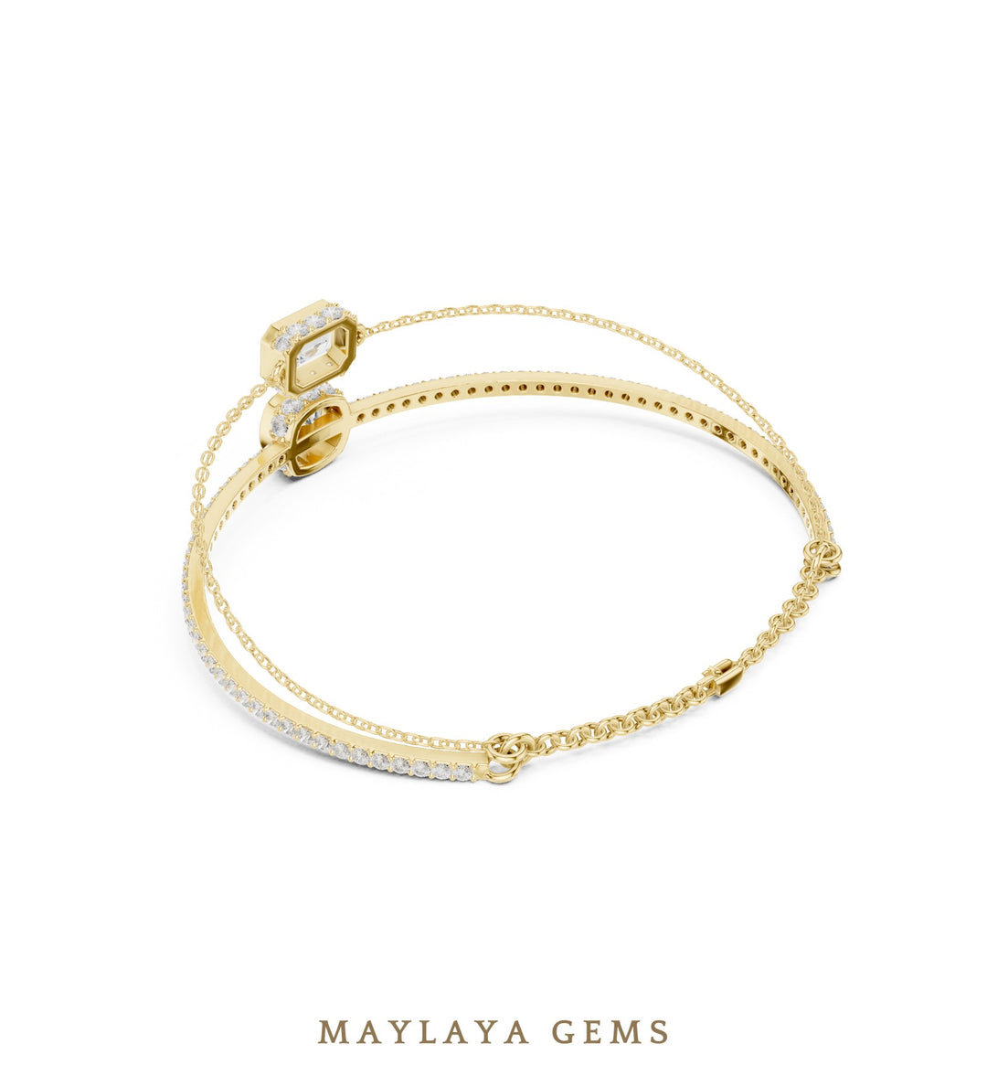 Maylaya Gems lab-grown diamond bracelet in yellow gold
