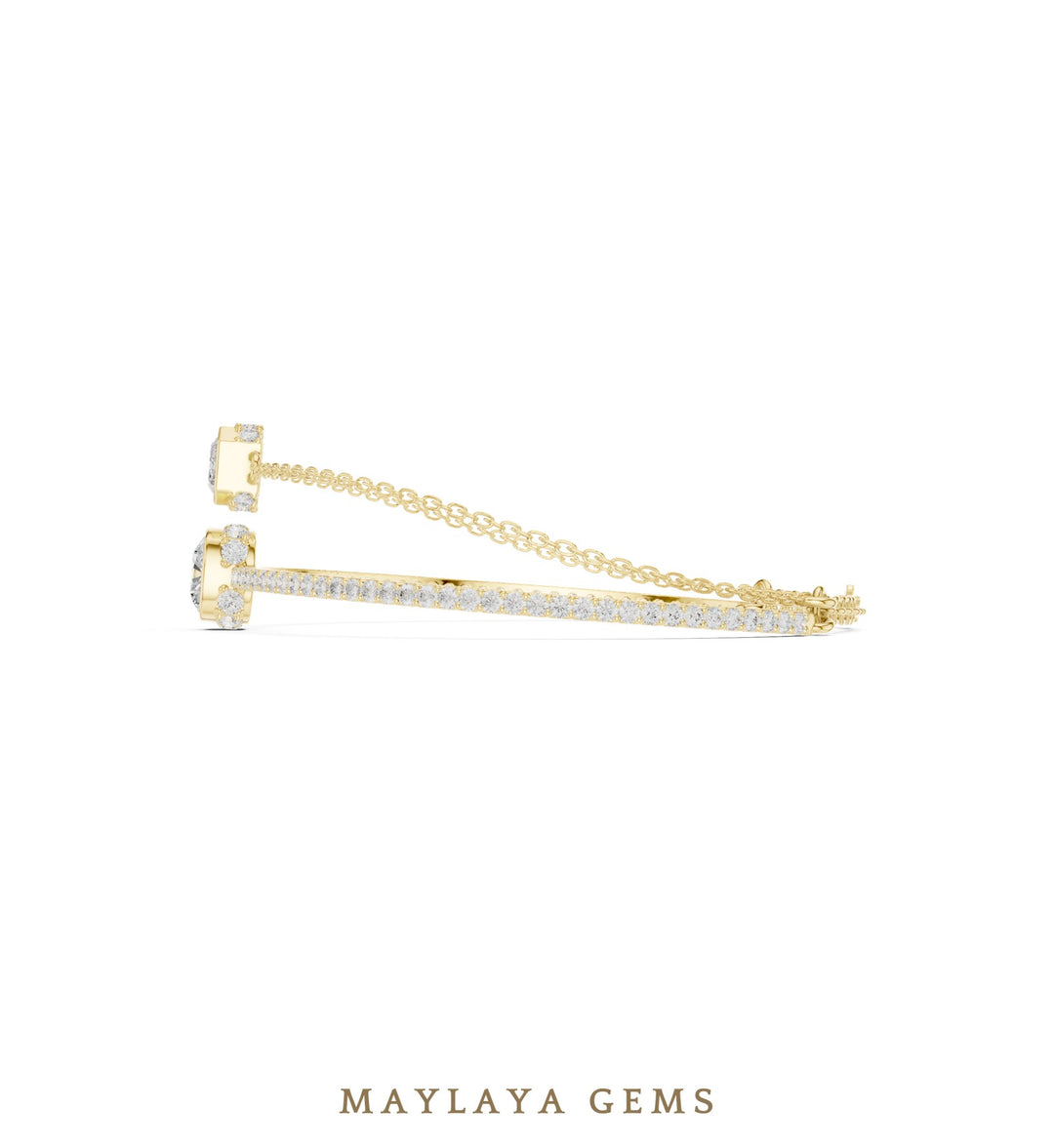 Maylaya Gems lab-grown diamond bracelet in yellow gold