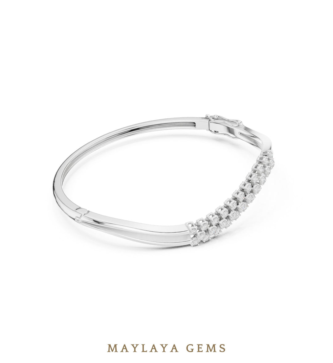 Maylaya Gems lab-grown diamond bracelet in white gold