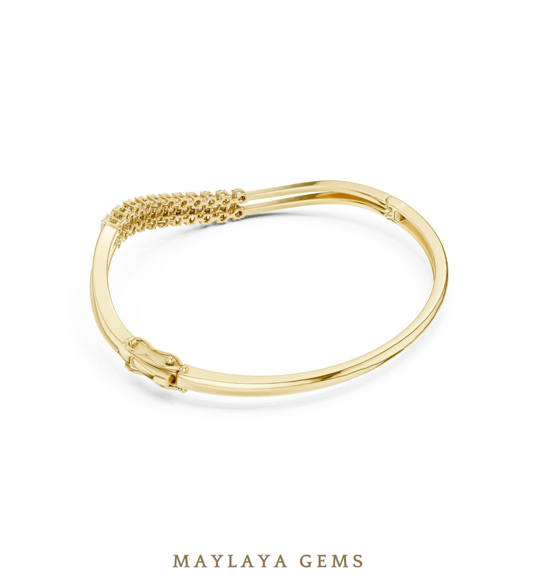 Maylaya Gems lab-grown diamond bracelet in yellow gold
