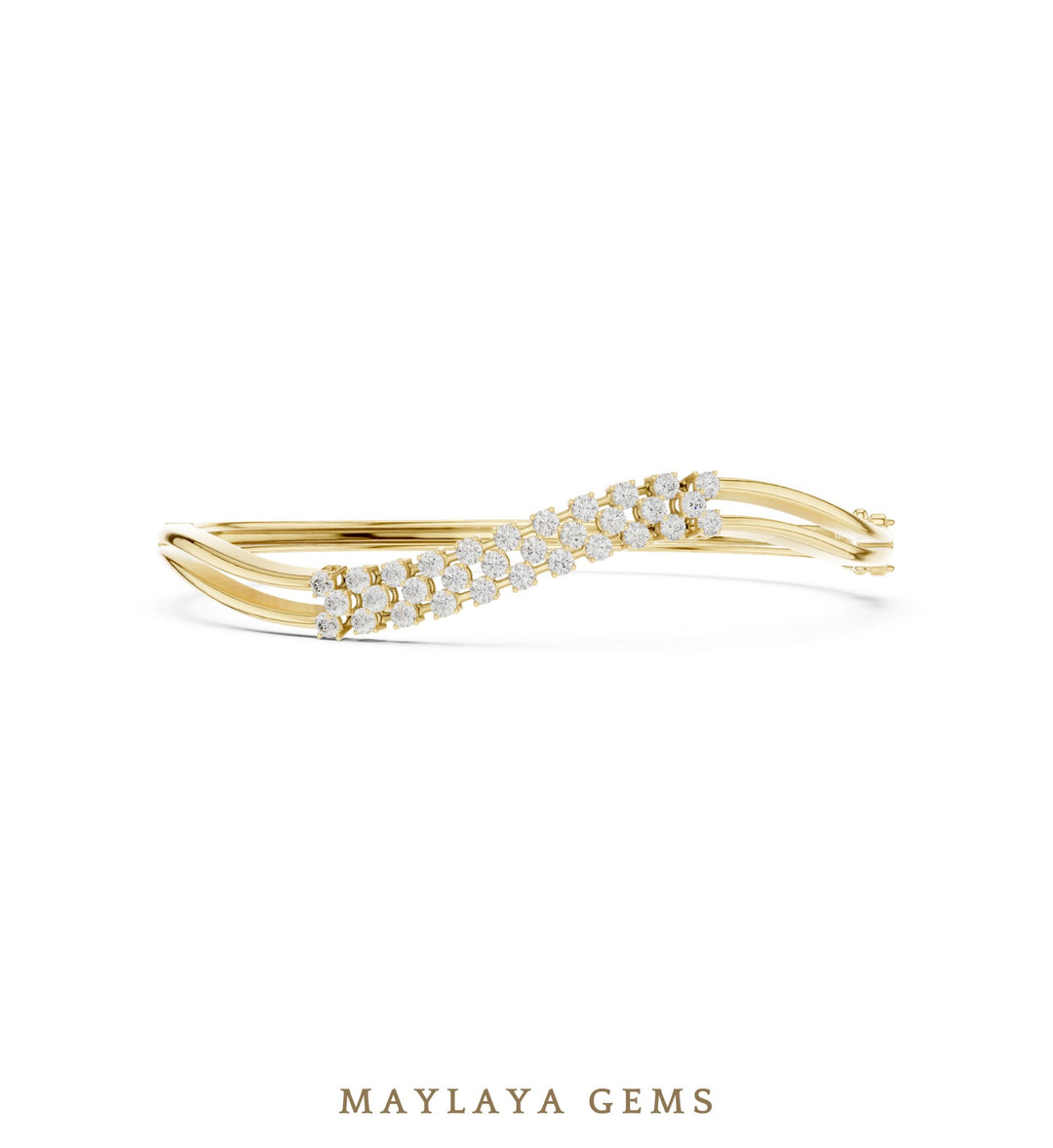 Maylaya Gems lab-grown diamond bracelet in yellow gold