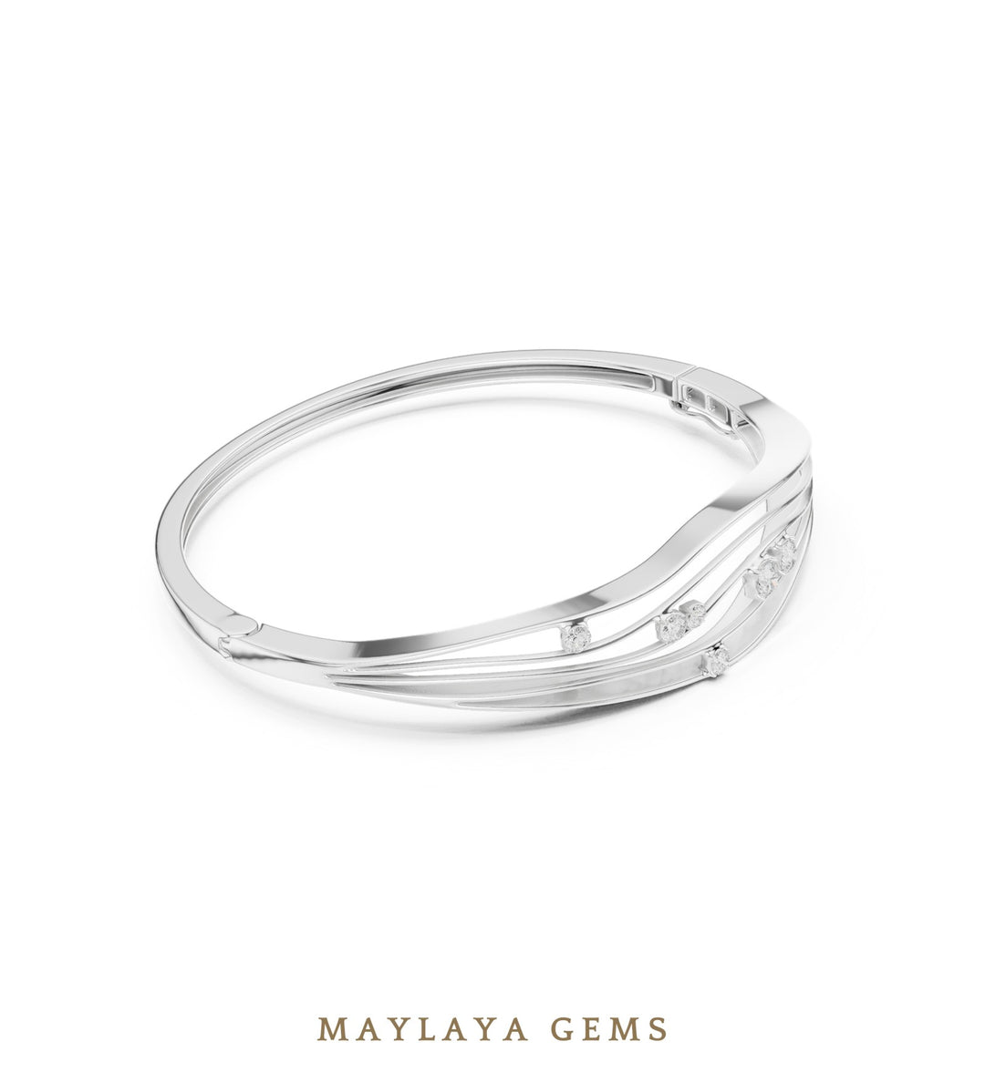 Maylaya Gems lab-grown diamond bracelet in white gold