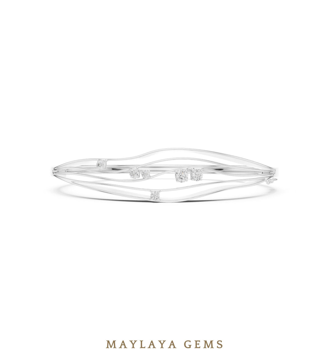 Maylaya Gems lab-grown diamond bracelet in white gold