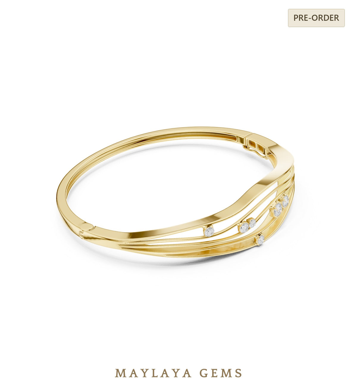 Maylaya gems lab grown diamond bracelet in yellow gold