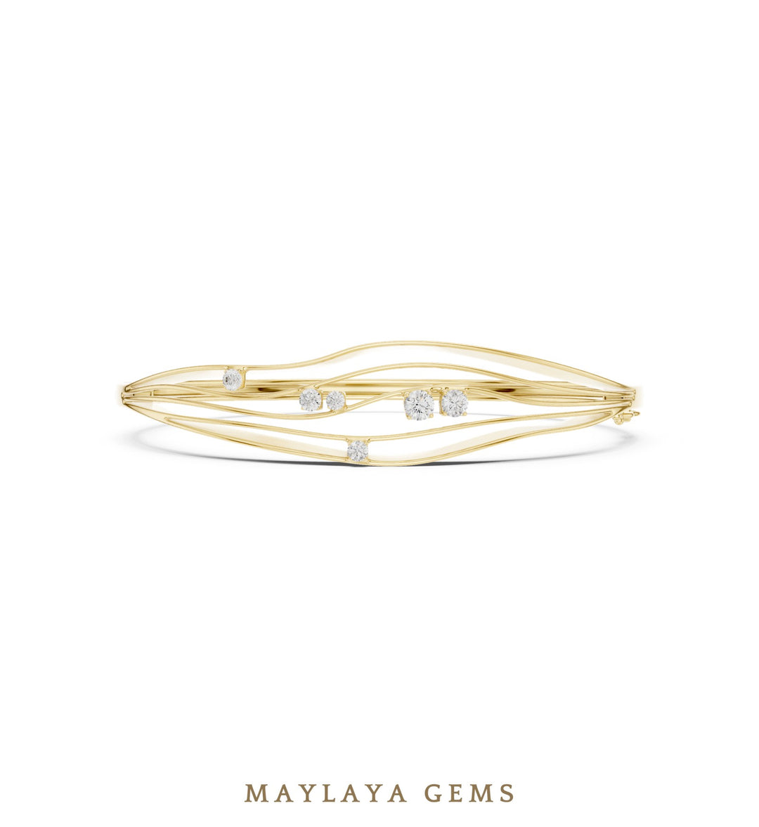 Maylaya Gems lab-grown diamond bracelet in yellow gold