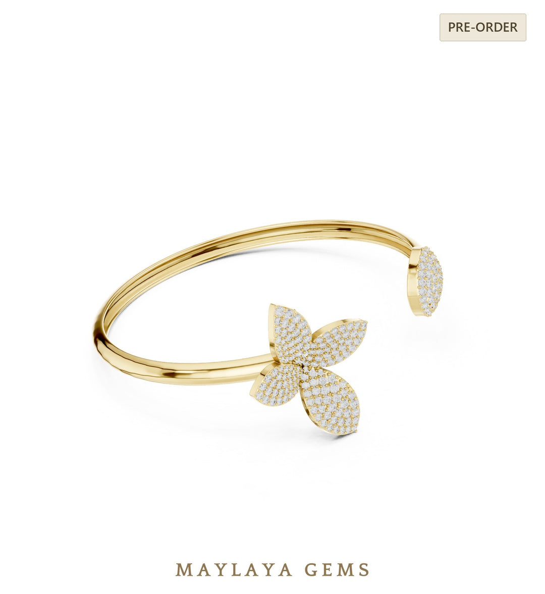 Maylaya Gems lab-grown diamond bracelet in yellow gold