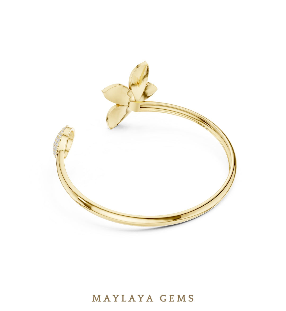 Maylaya Gems lab-grown diamond bracelet in yellow gold