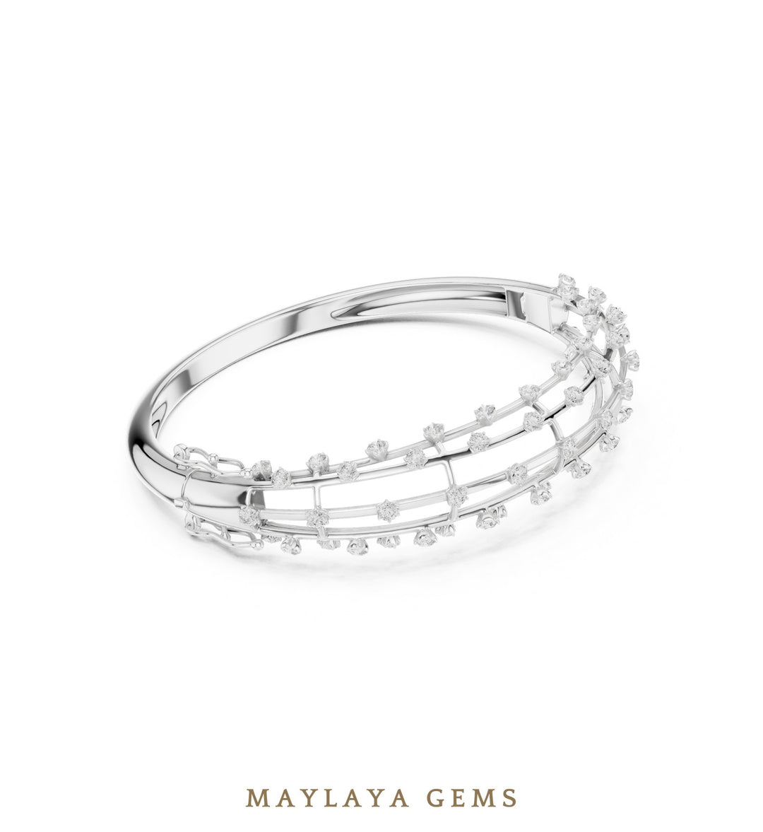 Maylaya Gems lab-grown diamond bracelet in white gold