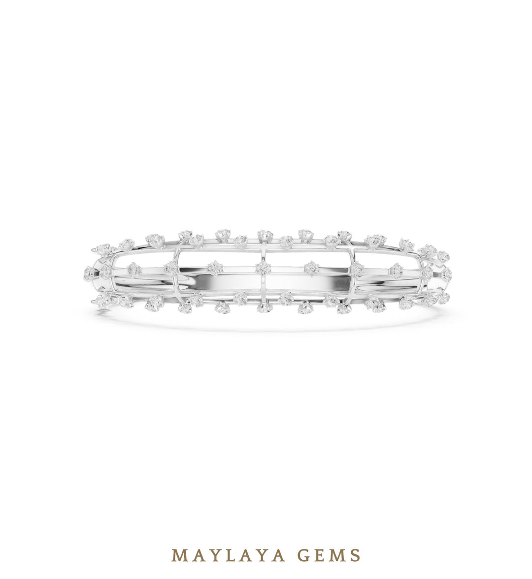 Maylaya Gems lab-grown diamond bracelet in white gold