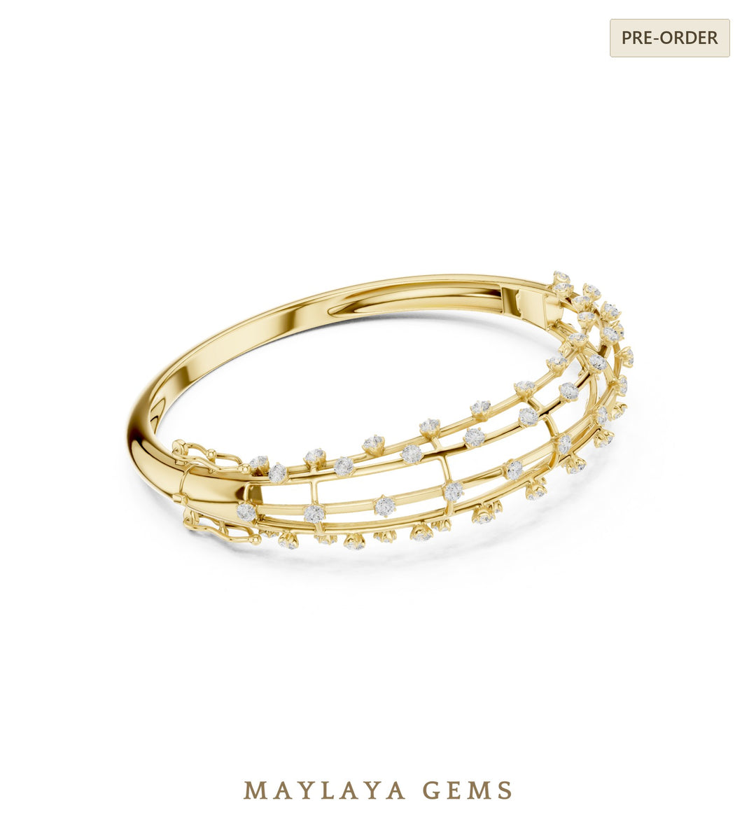 Maylaya Gems lab-grown diamond bracelet in yellow gold