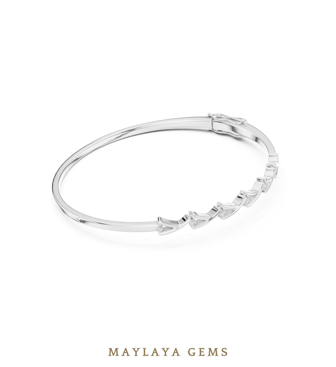 Maylaya Gems lab-grown diamond bracelet in white gold