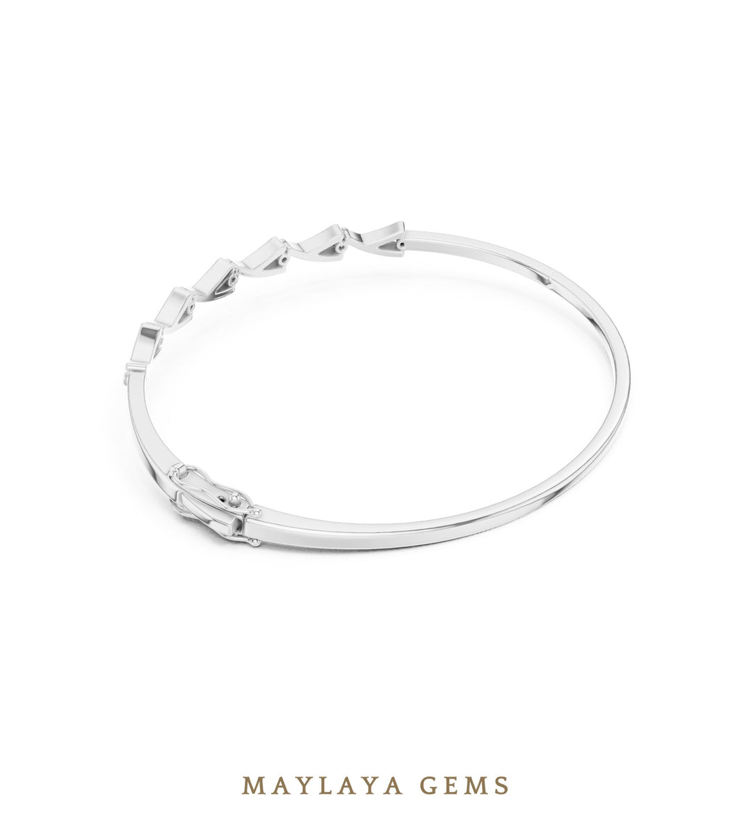 Maylaya Gems lab-grown diamond bracelet in white gold