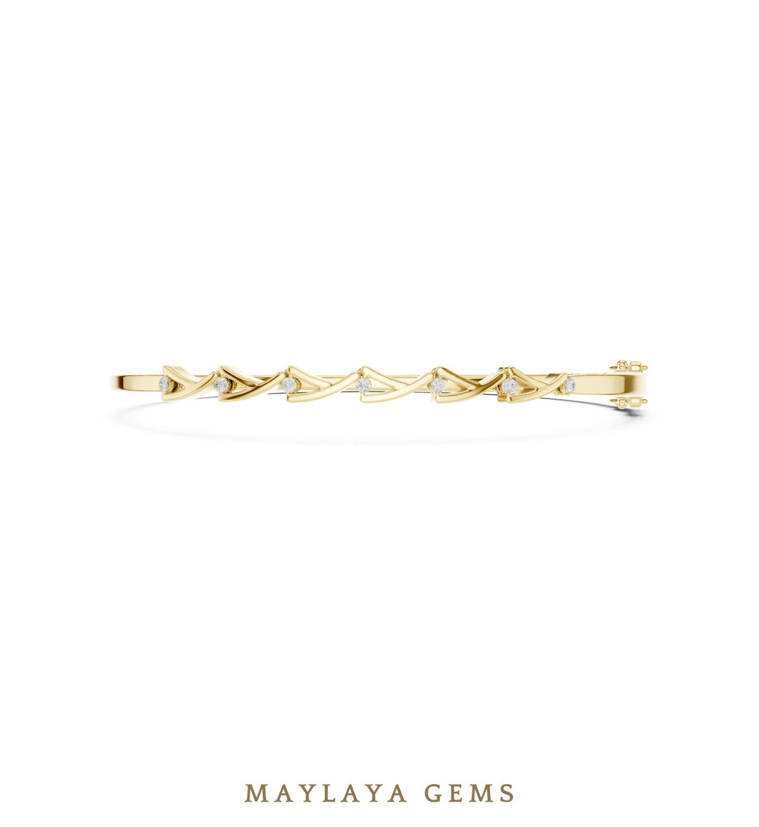 Maylaya Gems lab-grown diamond bracelet in yellow gold