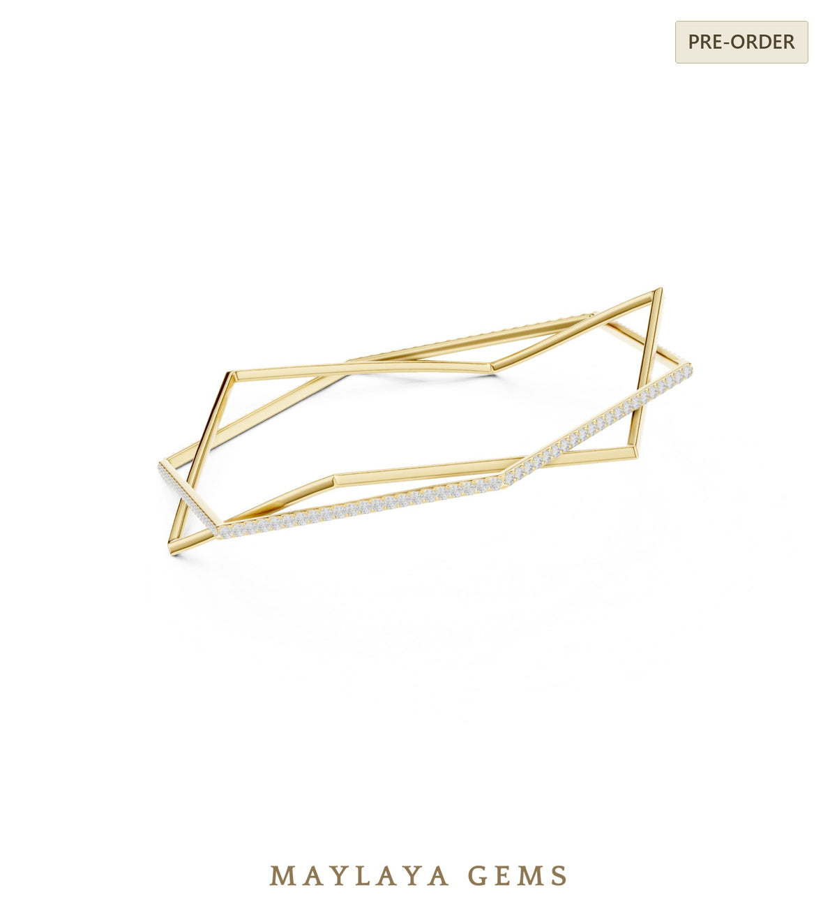 Maylaya gems lab grown diamond bracelet in yellow gold