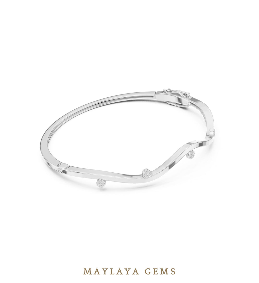 Maylaya Gems lab-grown diamond bracelet in white gold