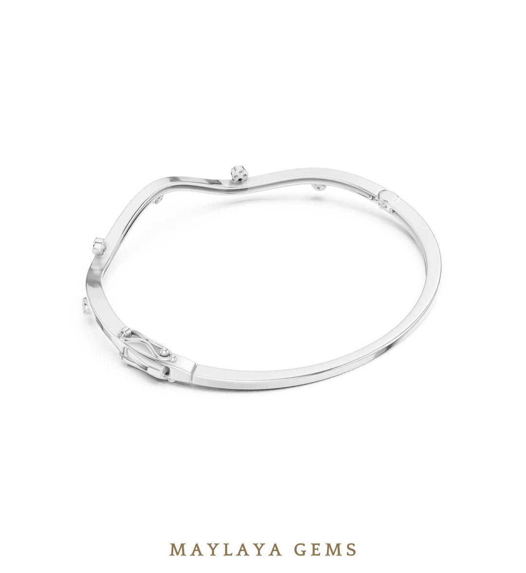 Maylaya Gems lab-grown diamond bracelet in white gold