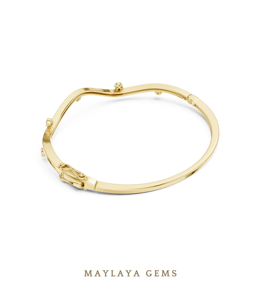 Maylaya Gems lab-grown diamond bracelet in yellow gold