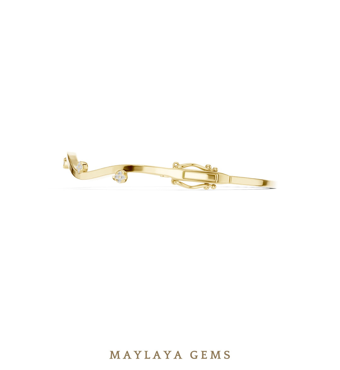 Maylaya Gems lab-grown diamond bracelet in yellow gold