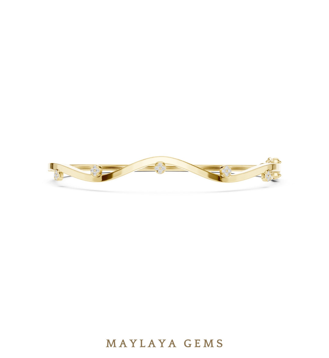 Maylaya Gems lab-grown diamond bracelet in yellow gold