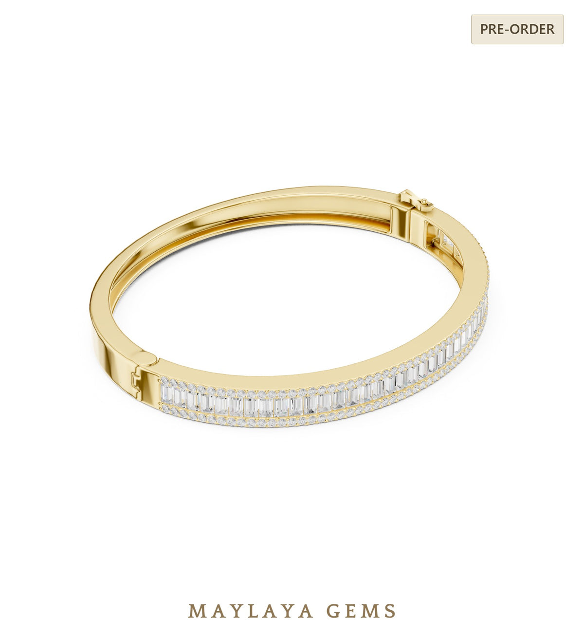 Maylaya gems lab grown diamond bracelet in yellow gold