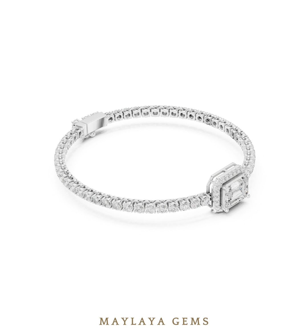 Maylaya Gems lab-grown diamond bracelet in white gold