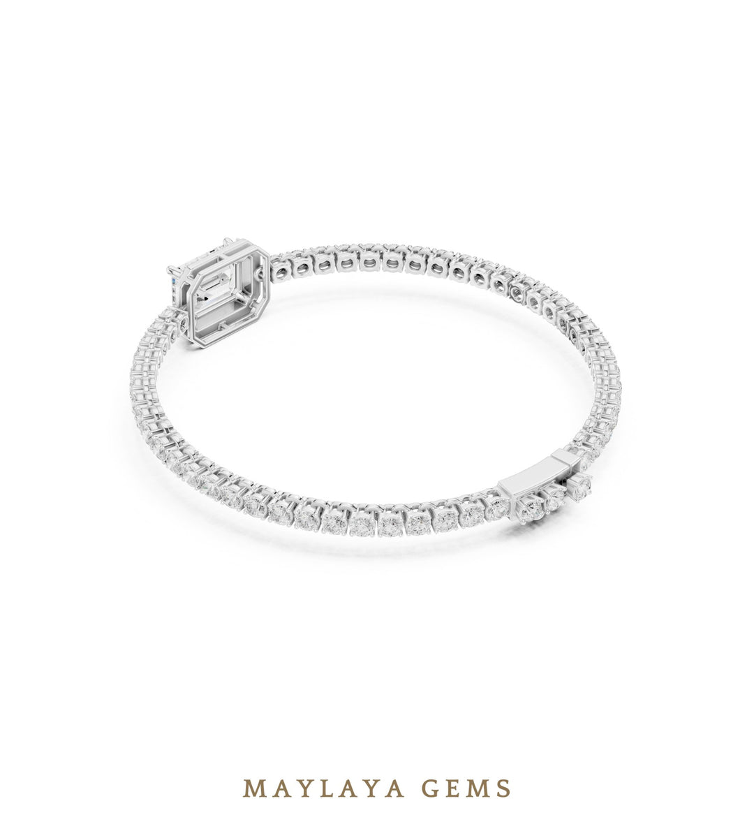 Maylaya Gems lab-grown diamond bracelet in white gold