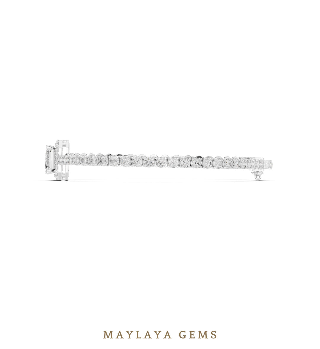 Maylaya Gems lab-grown diamond bracelet in white gold