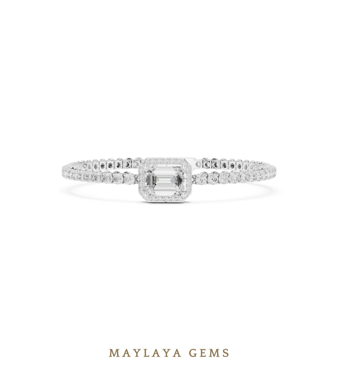 Maylaya Gems lab-grown diamond bracelet in white gold
