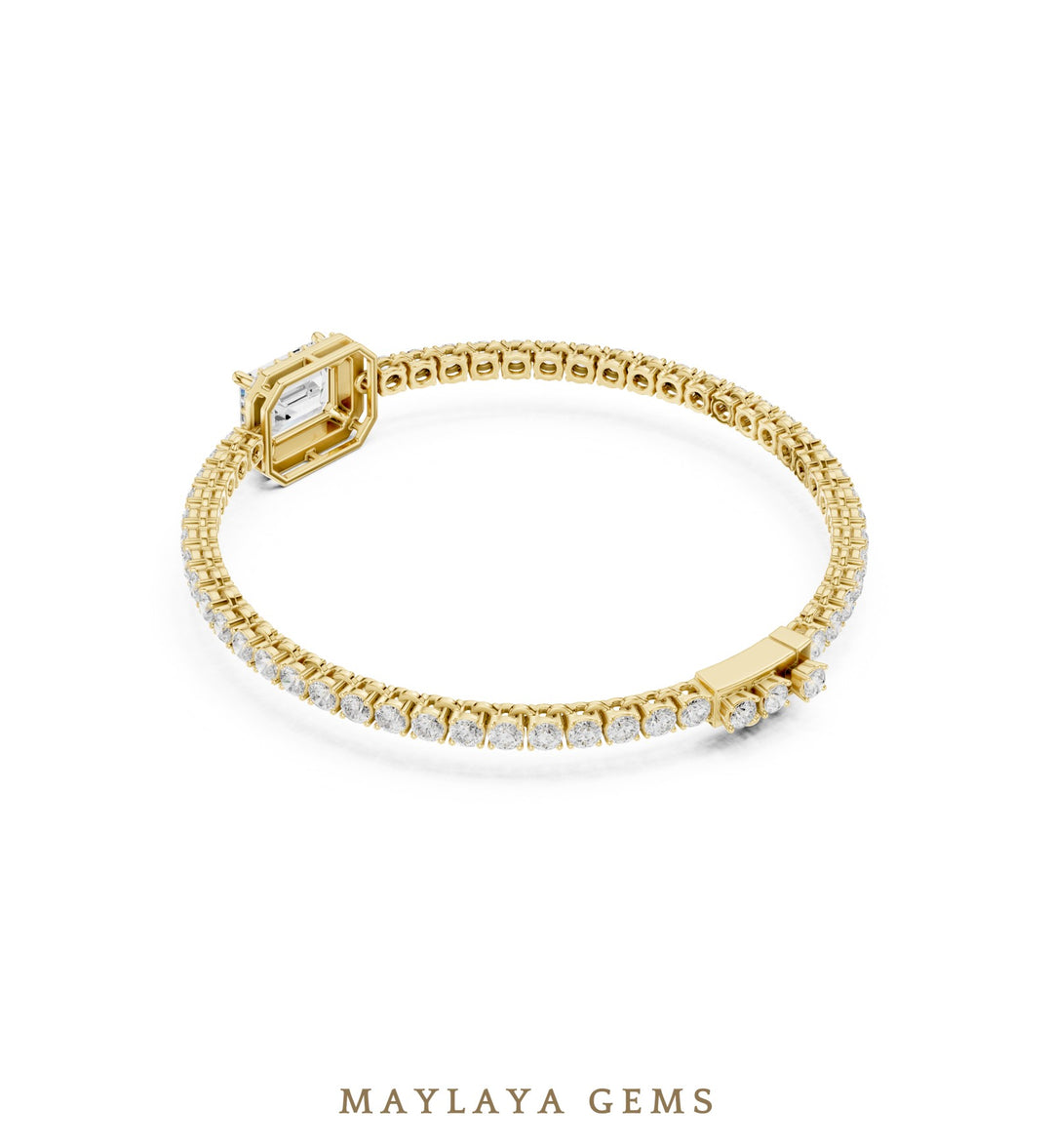 Maylaya Gems lab-grown diamond bracelet in yellow gold