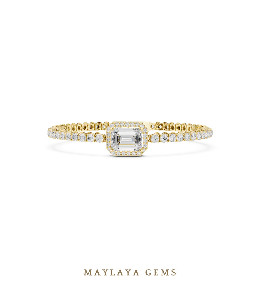 Maylaya Gems lab-grown diamond bracelet in yellow gold