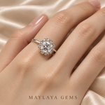 Load image into Gallery viewer, Maylaya Gems SH95 ring worn on a model's hand — close-up view
