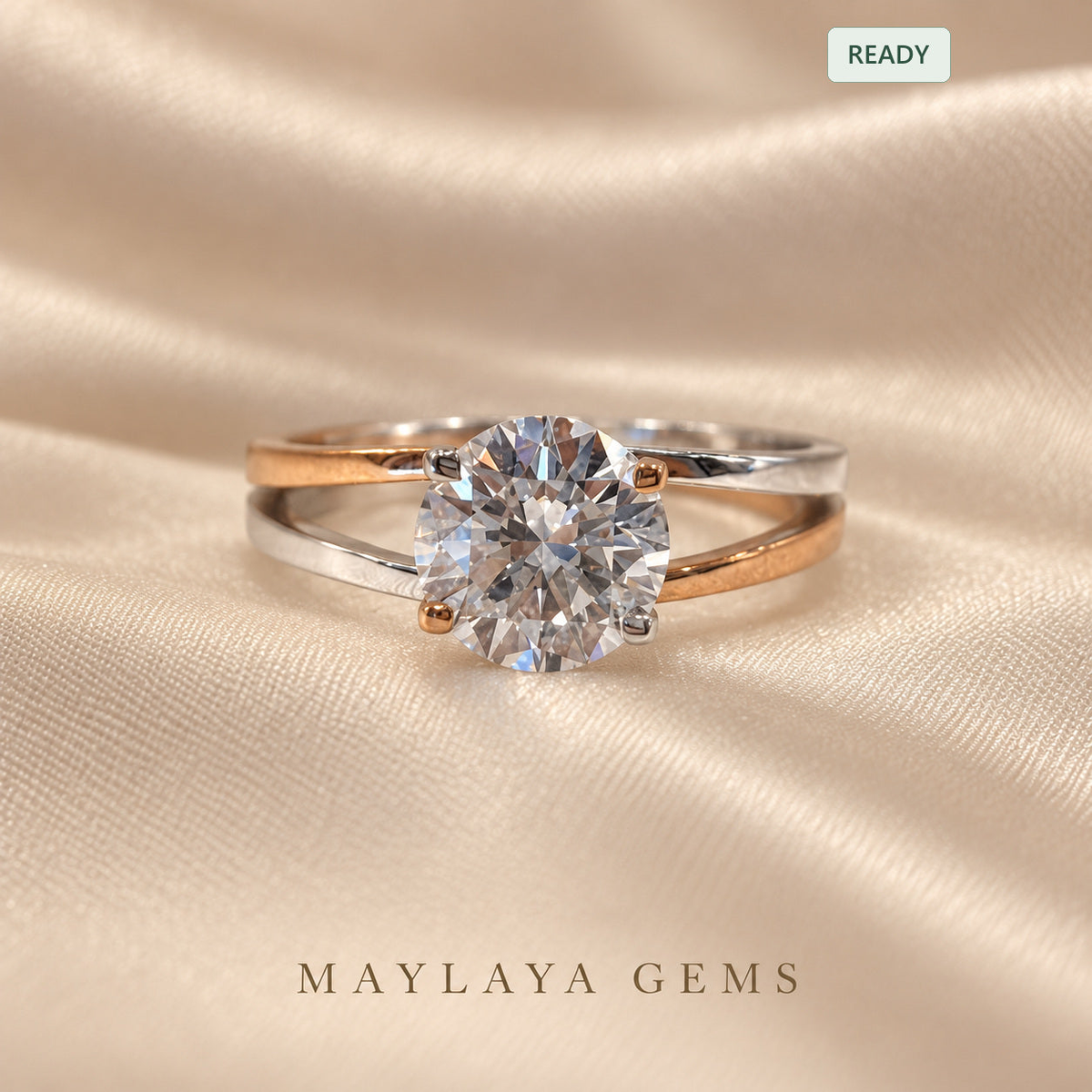 Women's round diamond ring stk103 for mg cr 32