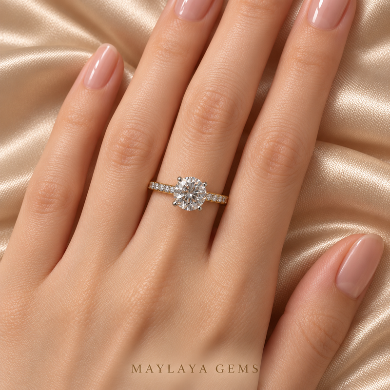 Maylaya Gems STK14 — overhead view on model hand