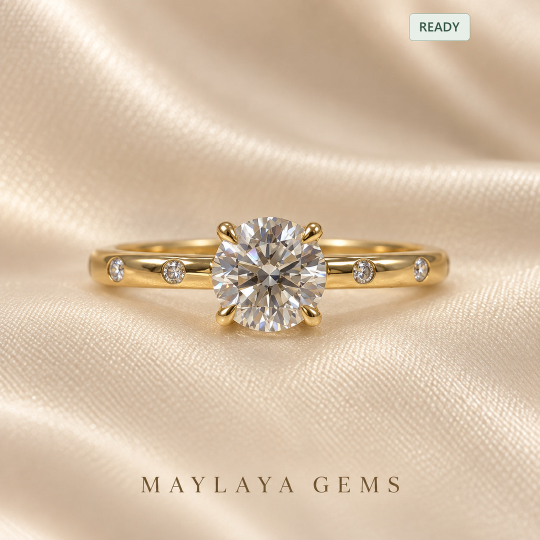 Women's round-diamond ring Stk93 for MG-CR-33