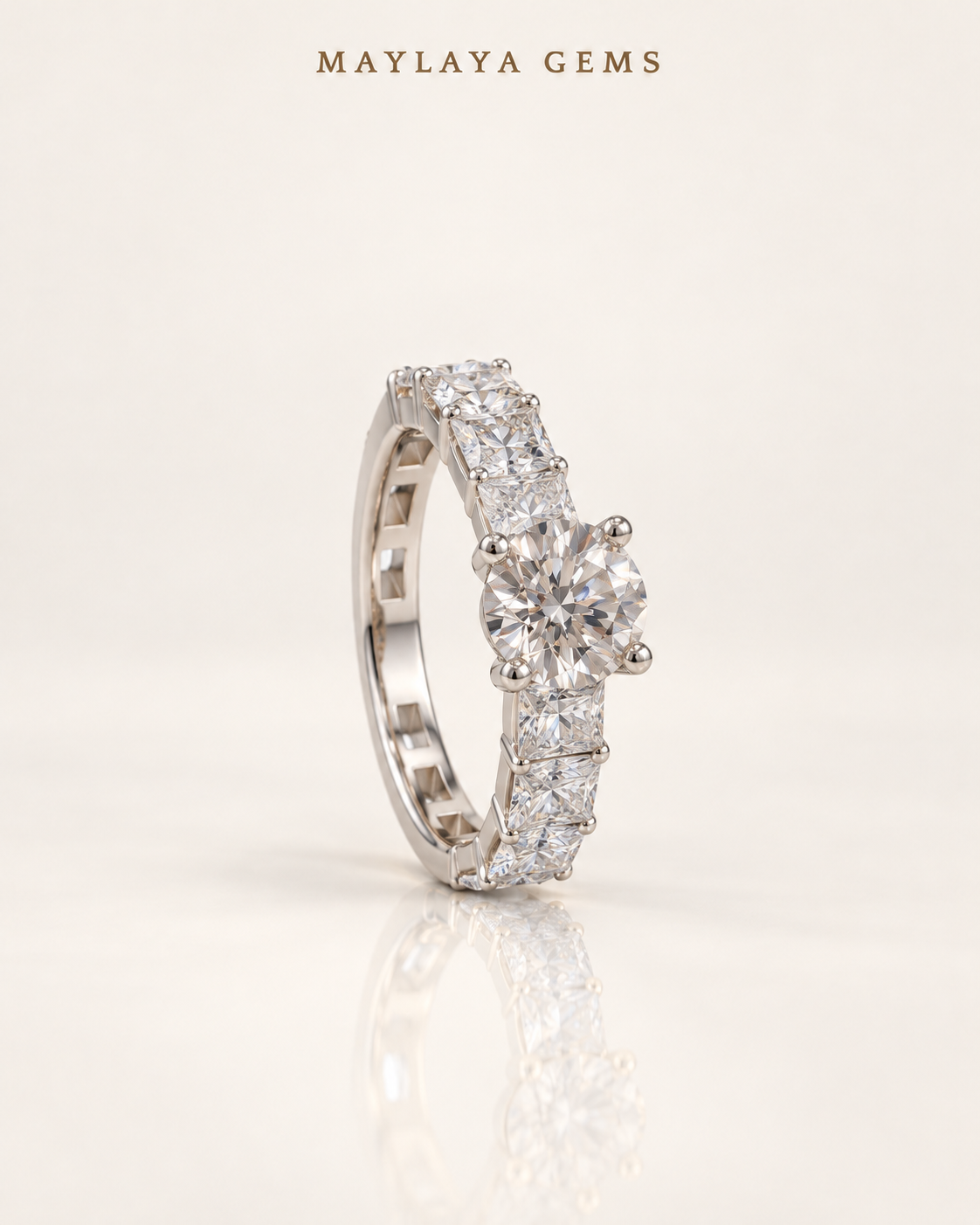 Maylaya gems stk122 — white background duo, soft white standing view