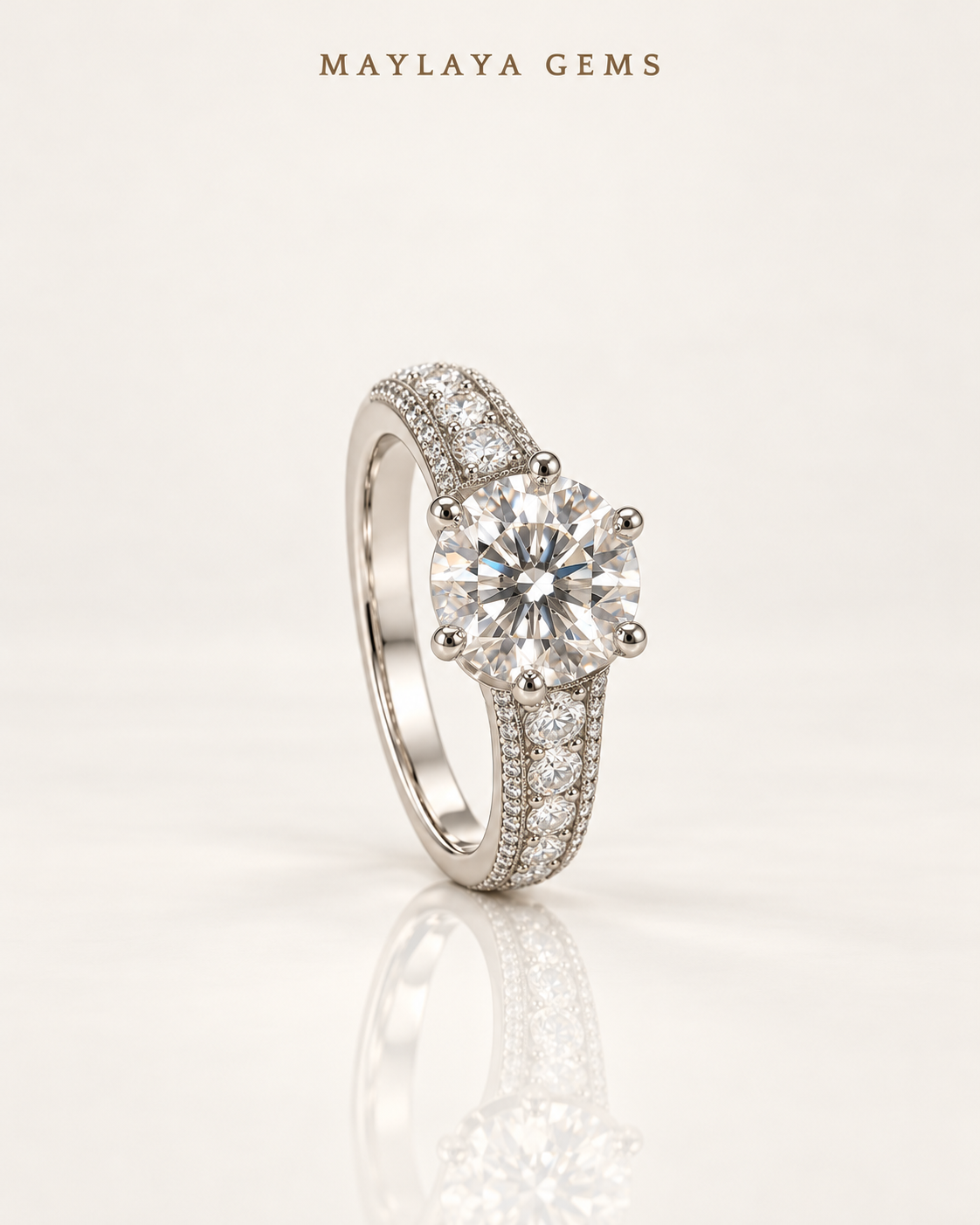 Maylaya gems stk57 — white background duo, soft white standing view