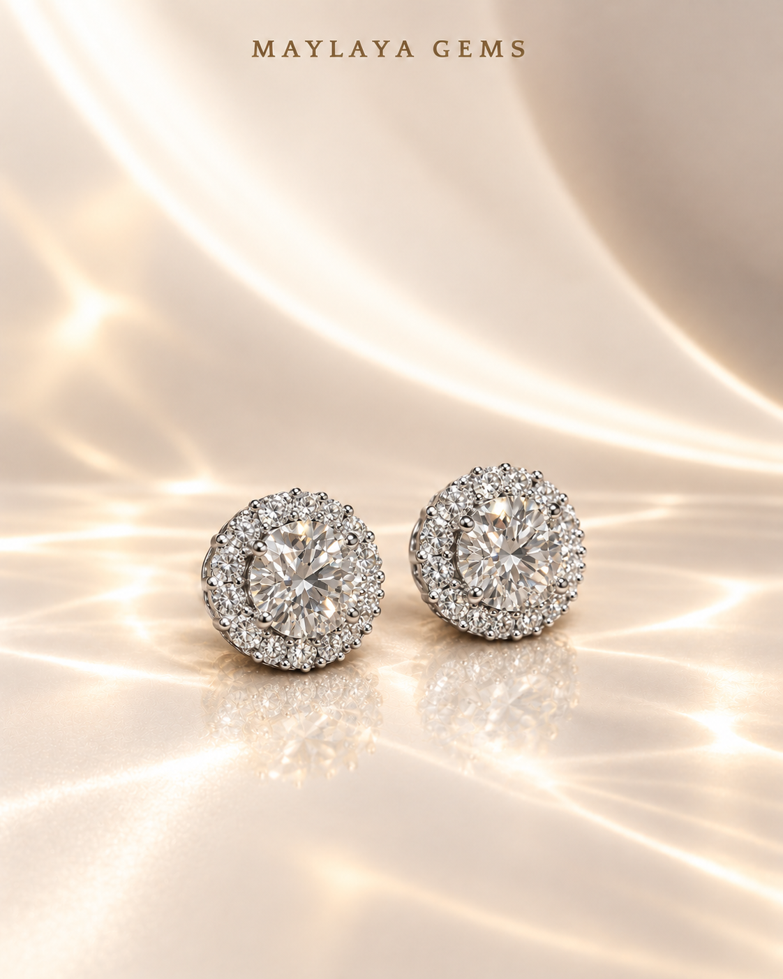 Maylaya gems stk id 131 — white background duo, glossy cream resting view