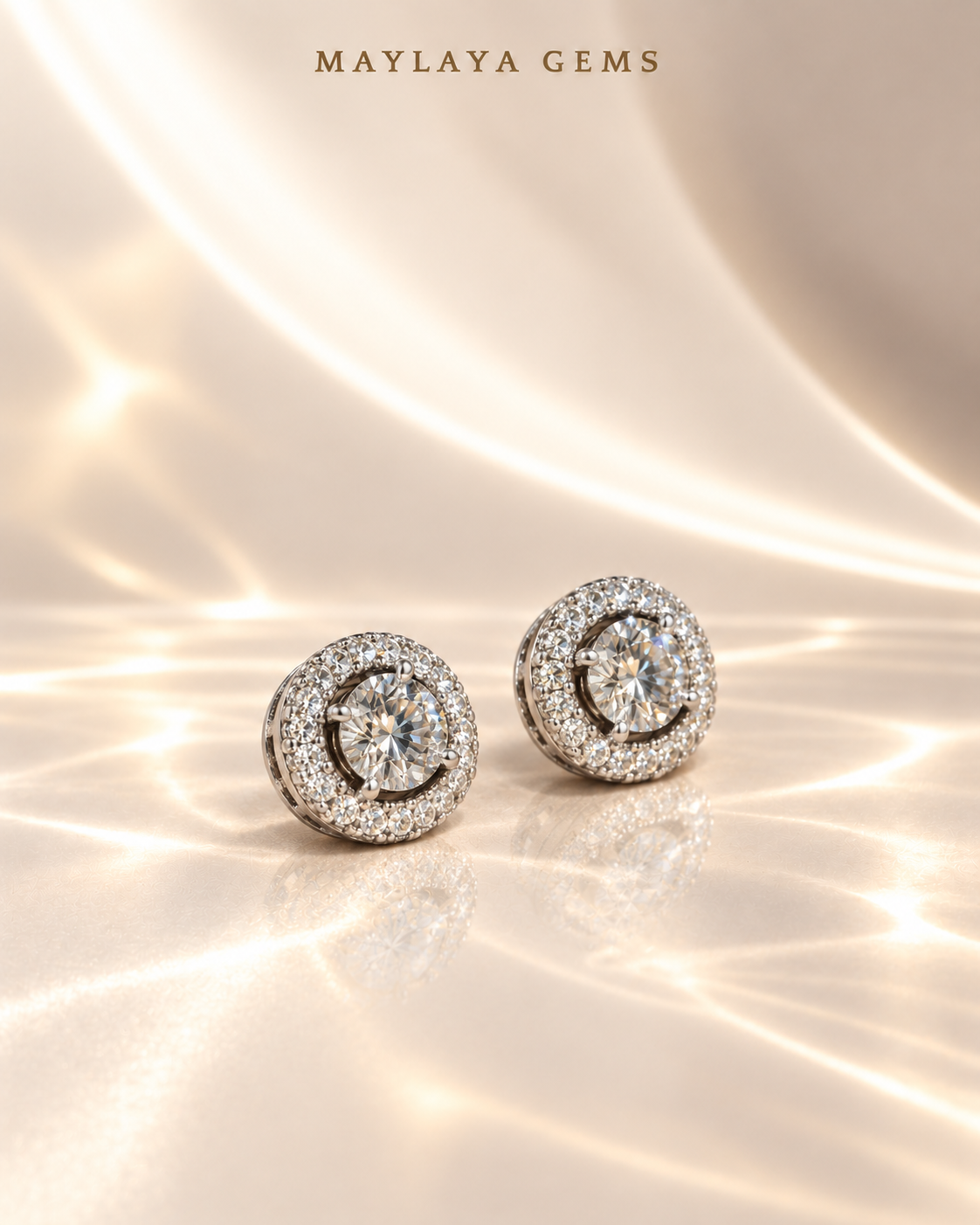 Maylaya gems stk id 132 — white background duo, glossy cream resting view