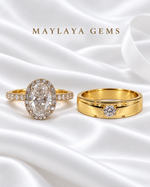 Load image into Gallery viewer, Maylaya Gems MG-CR-06 — white wedding couple-ring presentation
