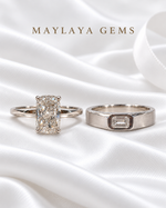 Load image into Gallery viewer, Maylaya Gems MG-CR-09 — white wedding couple-ring presentation
