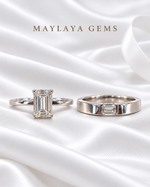 Load image into Gallery viewer, Maylaya Gems MG-CR-16 — white wedding couple-ring presentation
