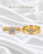 Load image into Gallery viewer, Maylaya Gems MG-CR-24 — white wedding couple-ring presentation
