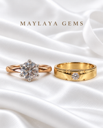 Load image into Gallery viewer, Maylaya Gems MG-CR-28 — white wedding couple-ring presentation
