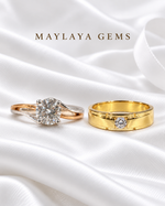 Load image into Gallery viewer, Maylaya Gems MG-CR-35 — white wedding couple-ring presentation
