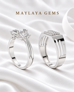 Load image into Gallery viewer, Maylaya Gems MG-PO-13 — white wedding couple-ring presentation
