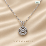 Load image into Gallery viewer, 9K Gold Round Diamond Halo Pendant — J002
