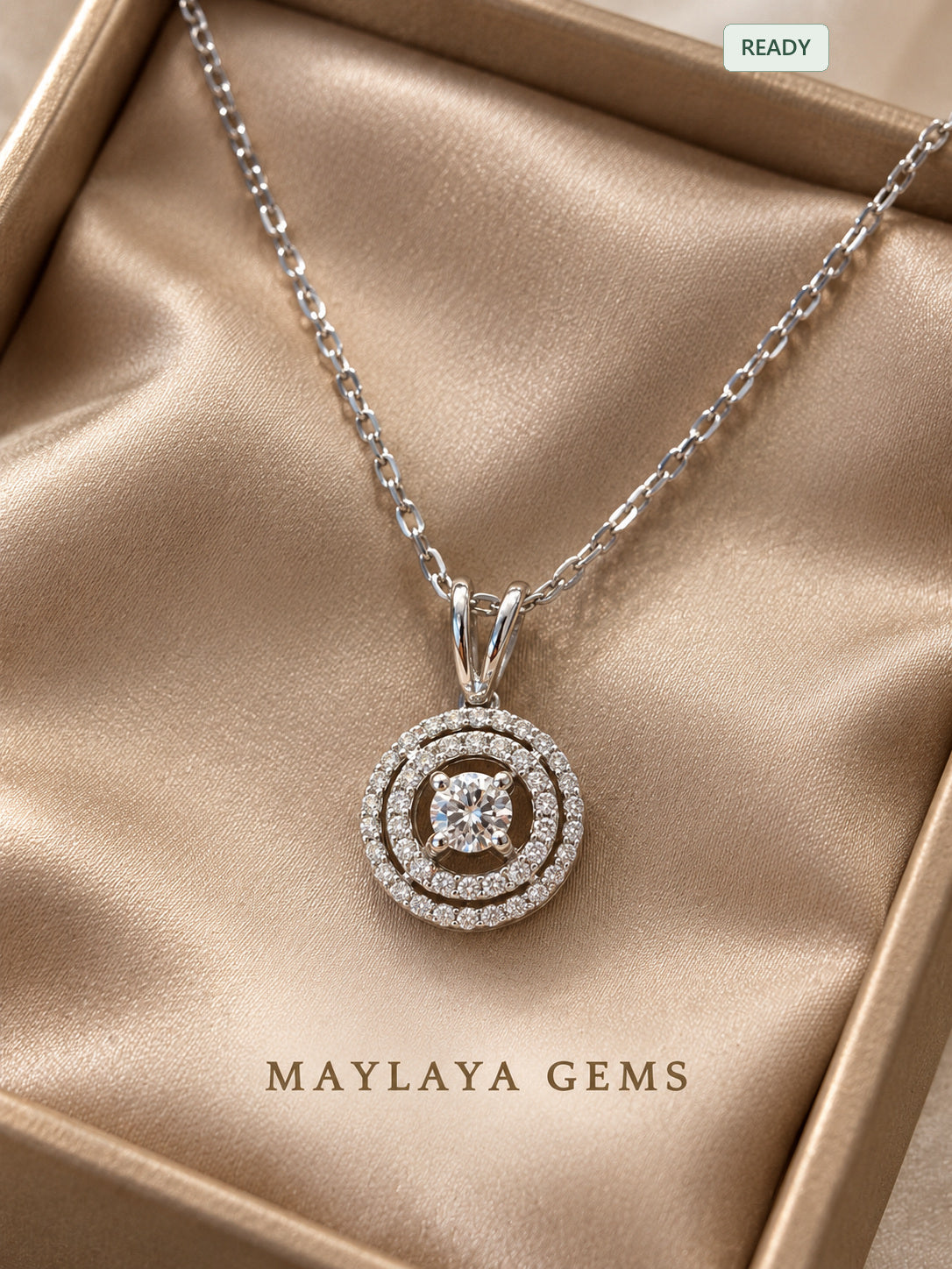 9k gold round diamond necklace — jf029 — view 1